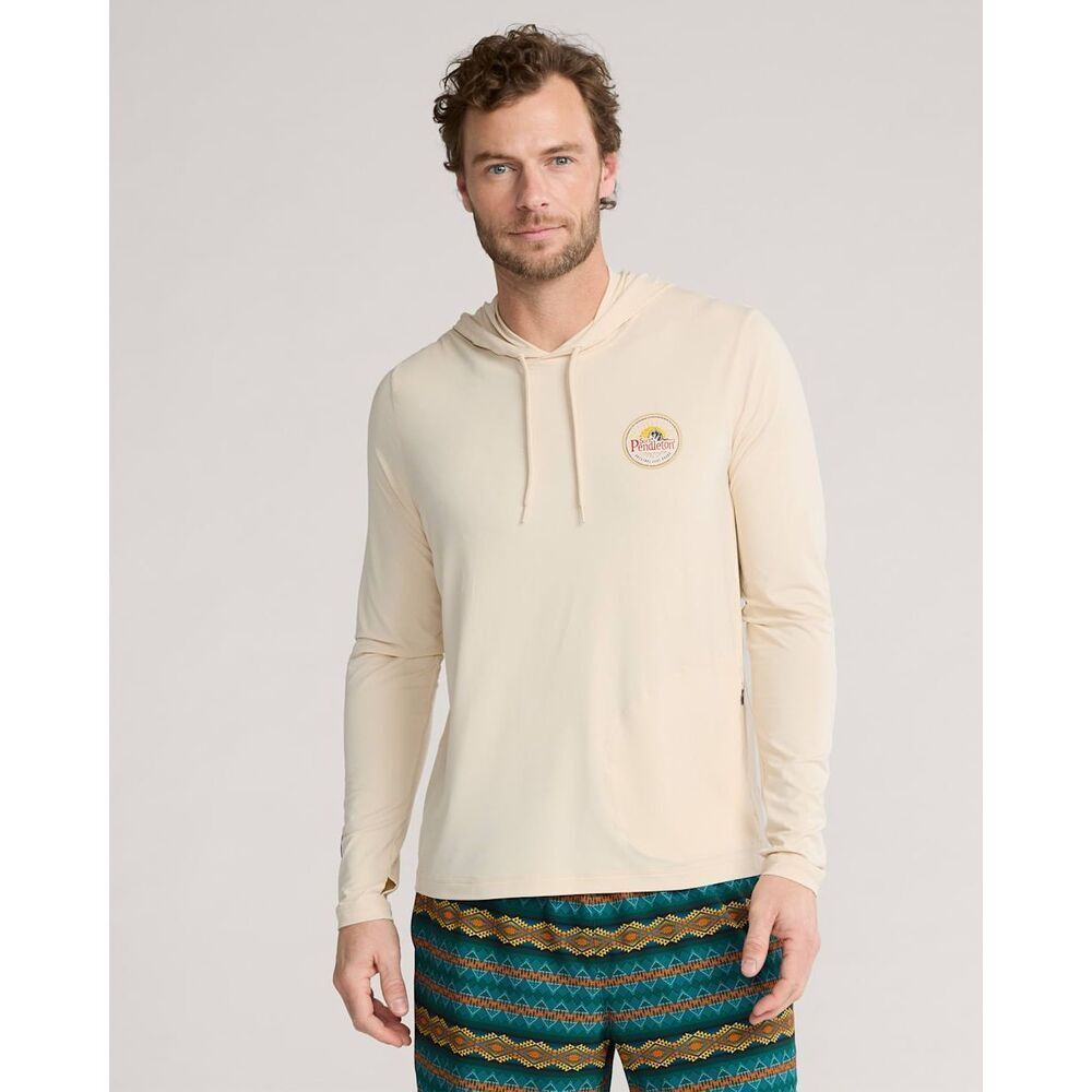 Pendleton Haystack Rock Graphic Long-Sleeve Hoodie Rashguard Sandshell Large
